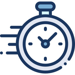 Speeding clock for quick service icon