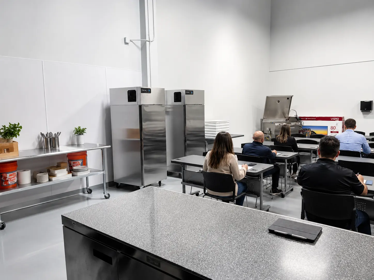 Cooking and prep equipment on view