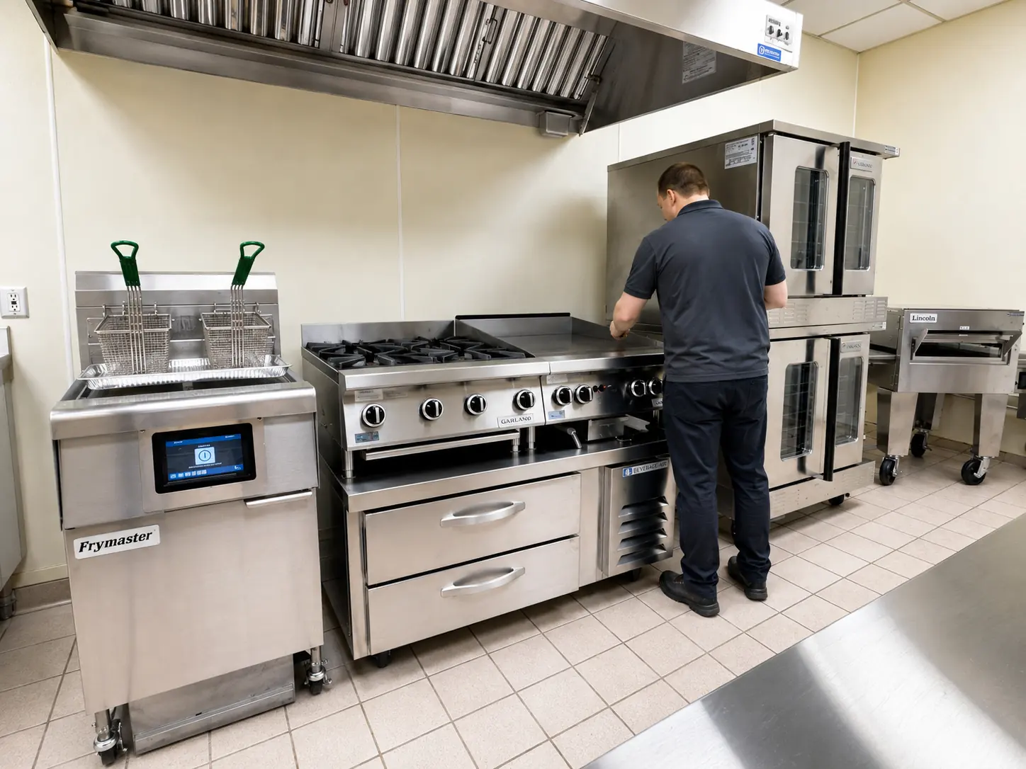 Cooking and prep equipment on view