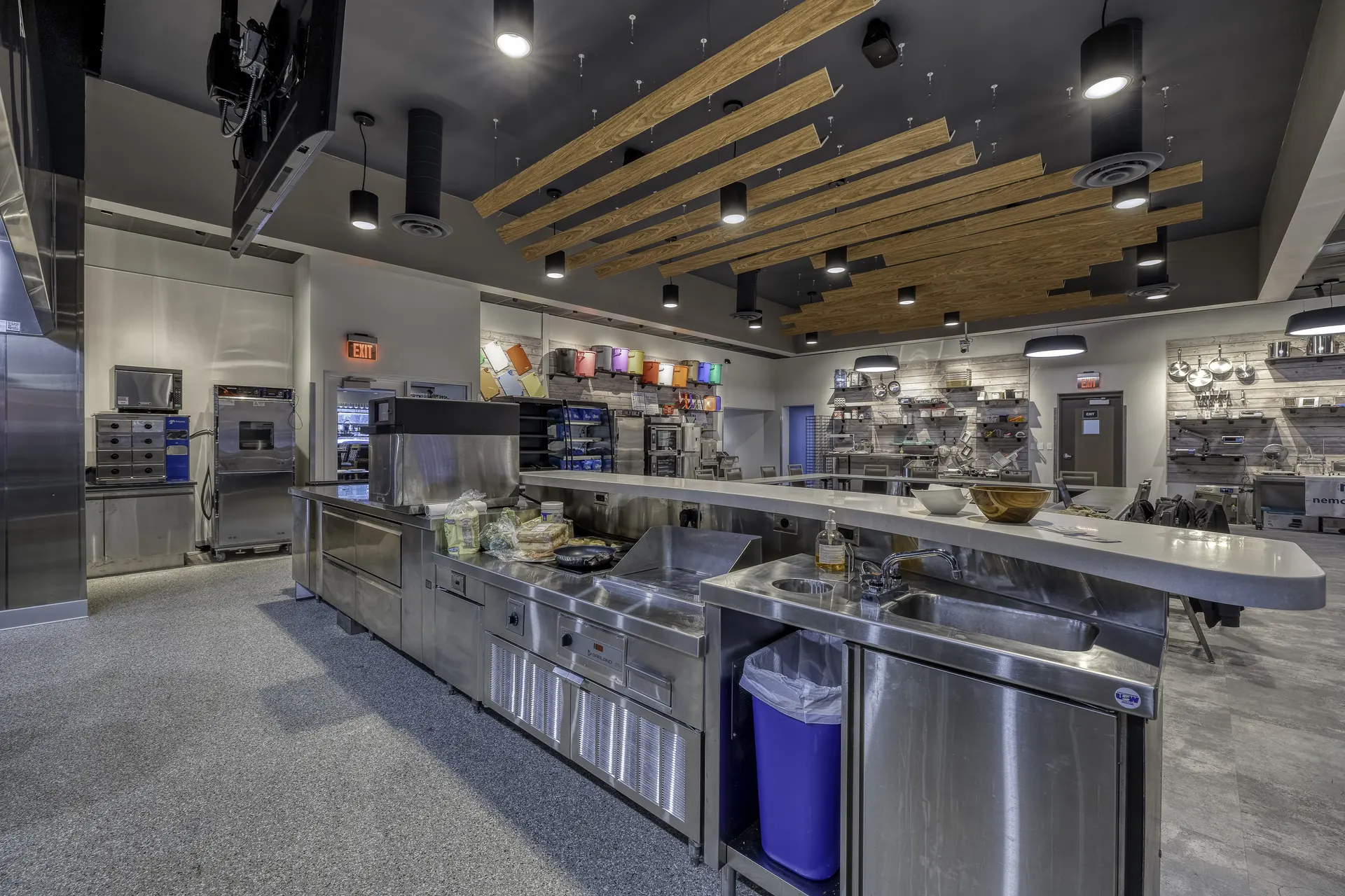 Cooking and prep equipment on view