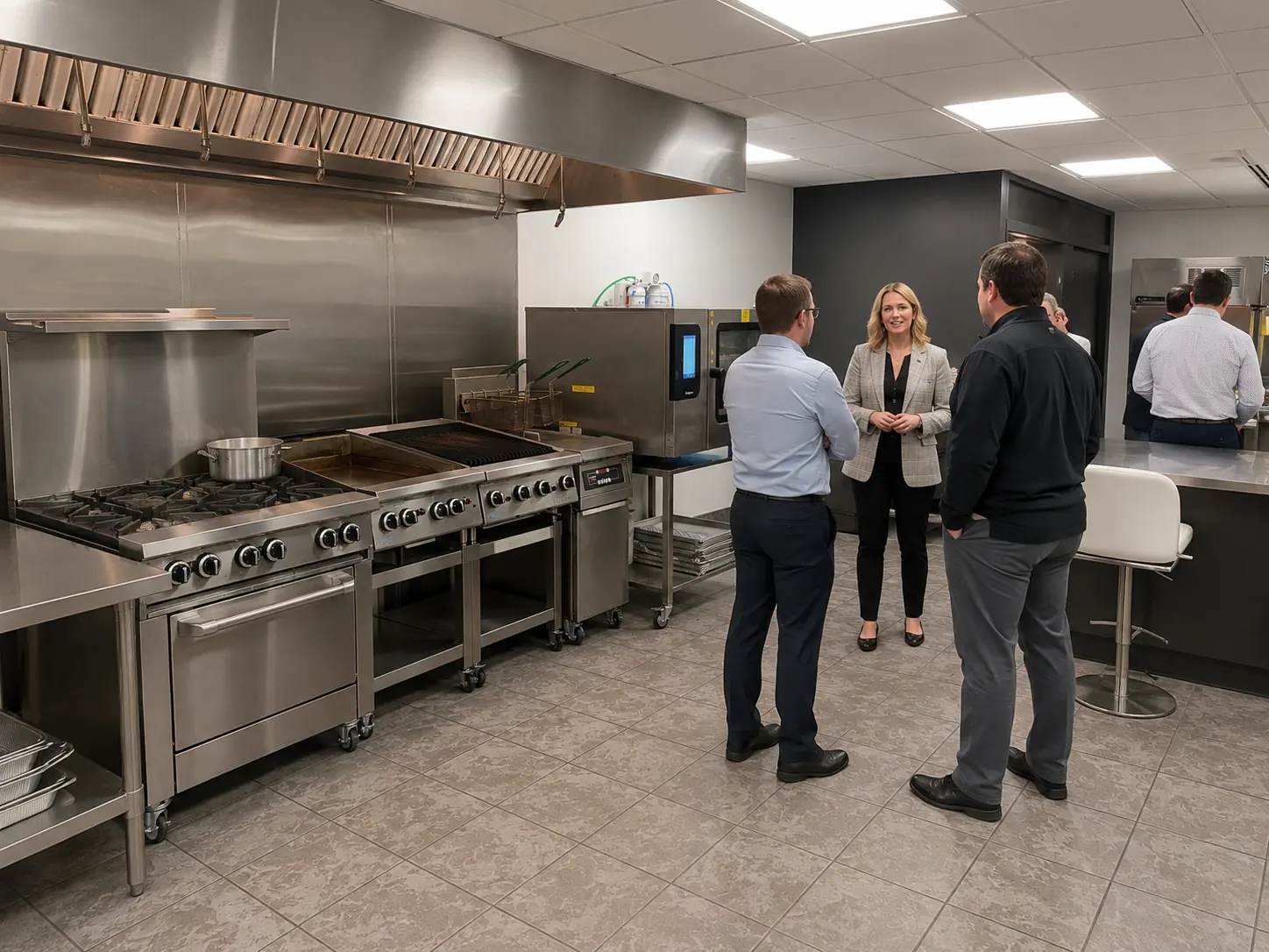Cooking and prep equipment on view