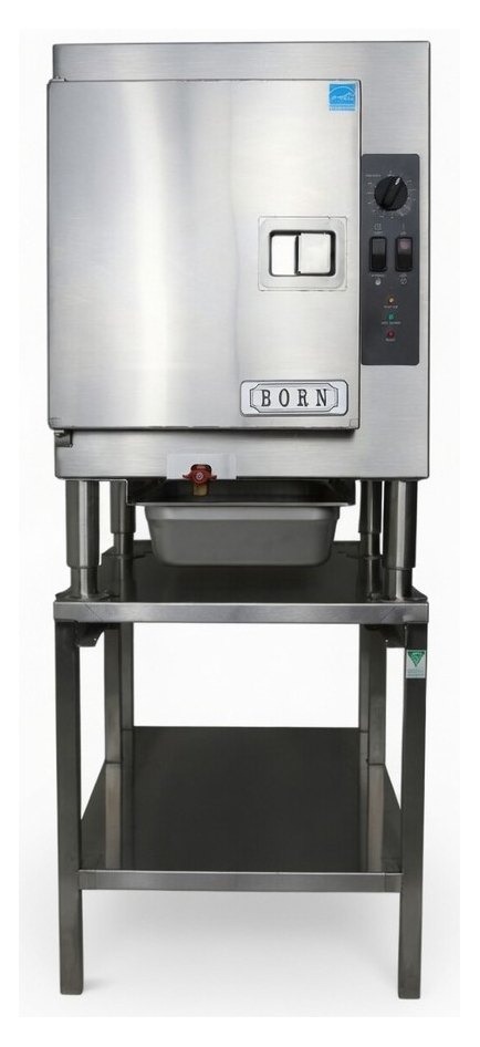 Cleveland Born Range SteamCub boilerless steamer on its UniStand34 equipment stand