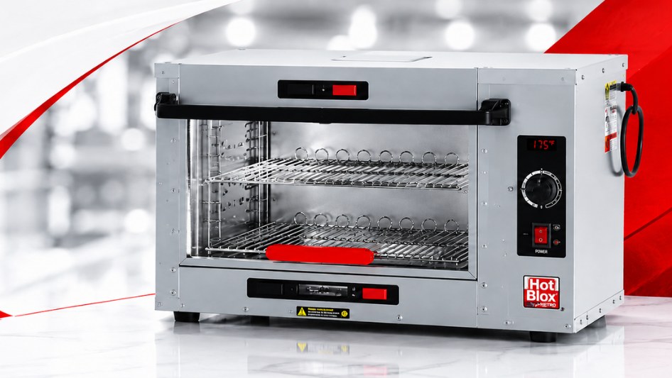 The Metro HotBlox Xpress countertop hot holding cabinet